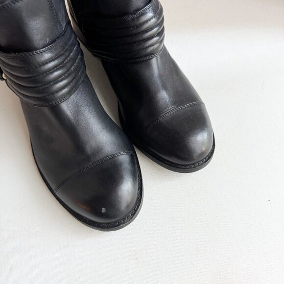 Jessica Simpson Wide Calf Black Leather Boots 11 - Picture 6 of 11